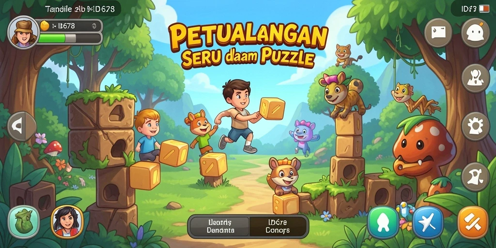Screenshot gameplay ID678 menunjukkan tantangan puzzle yang seru.