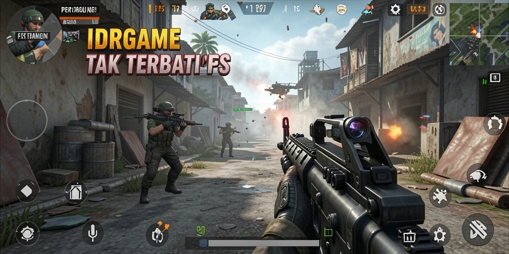 Tangkapan layar menampilkan aksi seru dalam gameplay FPS IDRGAME.