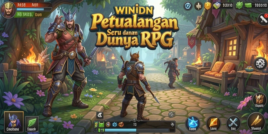 Screenshot gameplay WINIDN menampilkan pertarungan seru di dunia RPG.