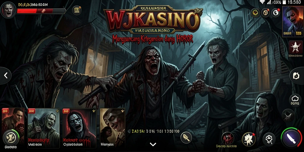 Tangkapan layar gameplay WJKASINO yang menampilkan suasana horror yang mencekam.